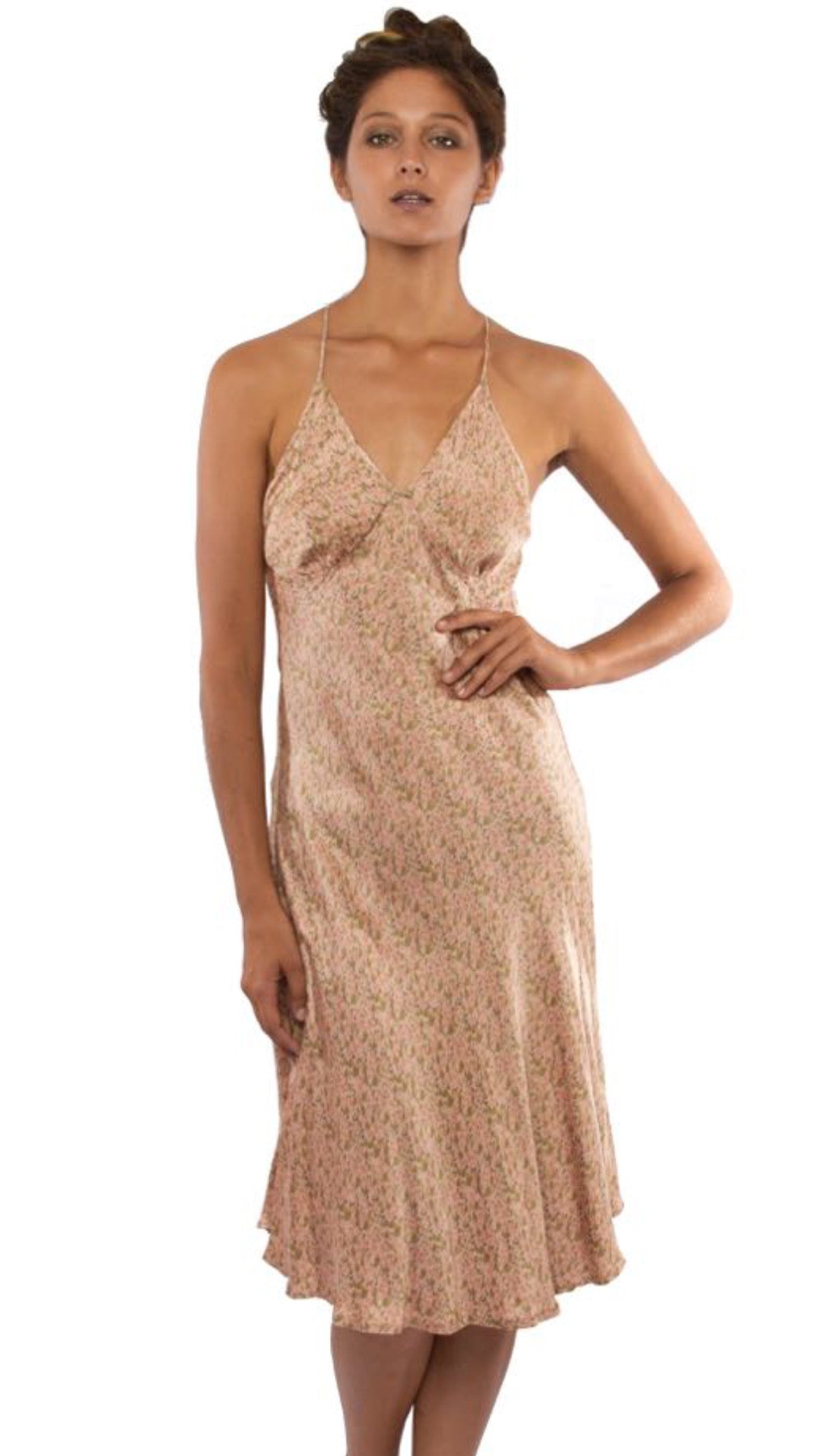 Flores De Jardim Bias Cut Mid Dress