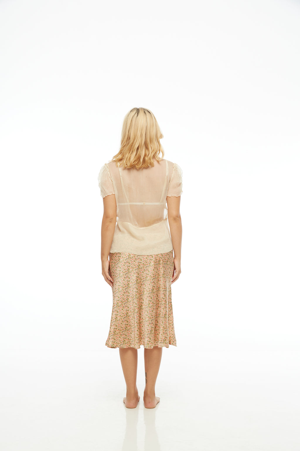Flores De Jardim Bias Cut Mid Skirt
