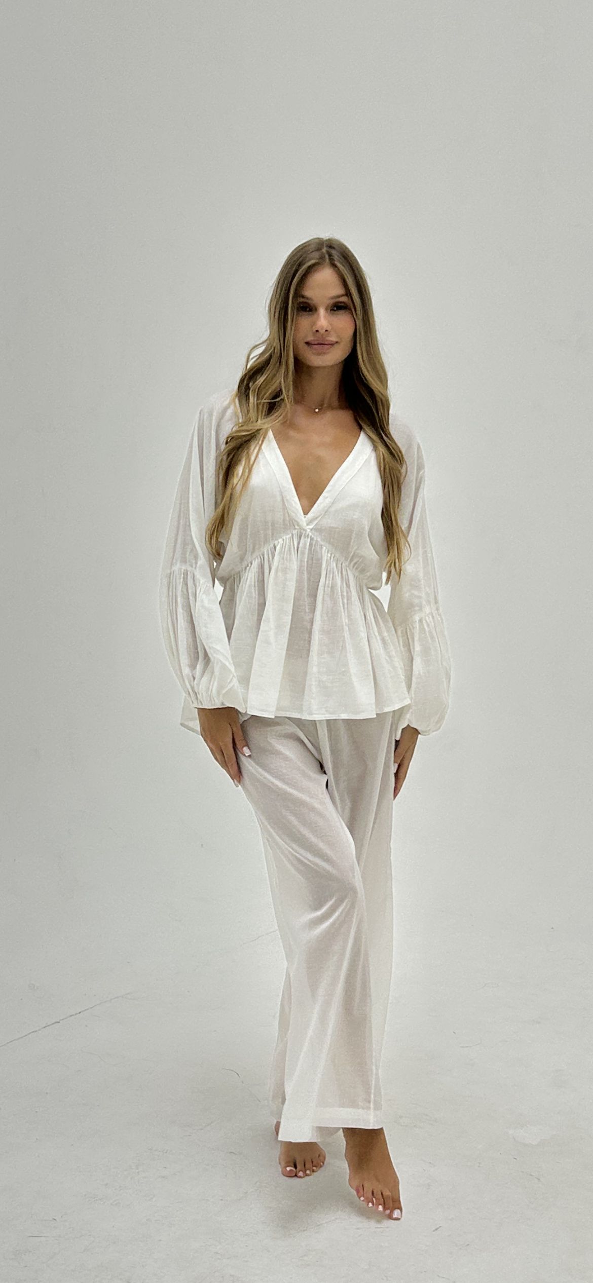 Jade Cotton Ramie Top