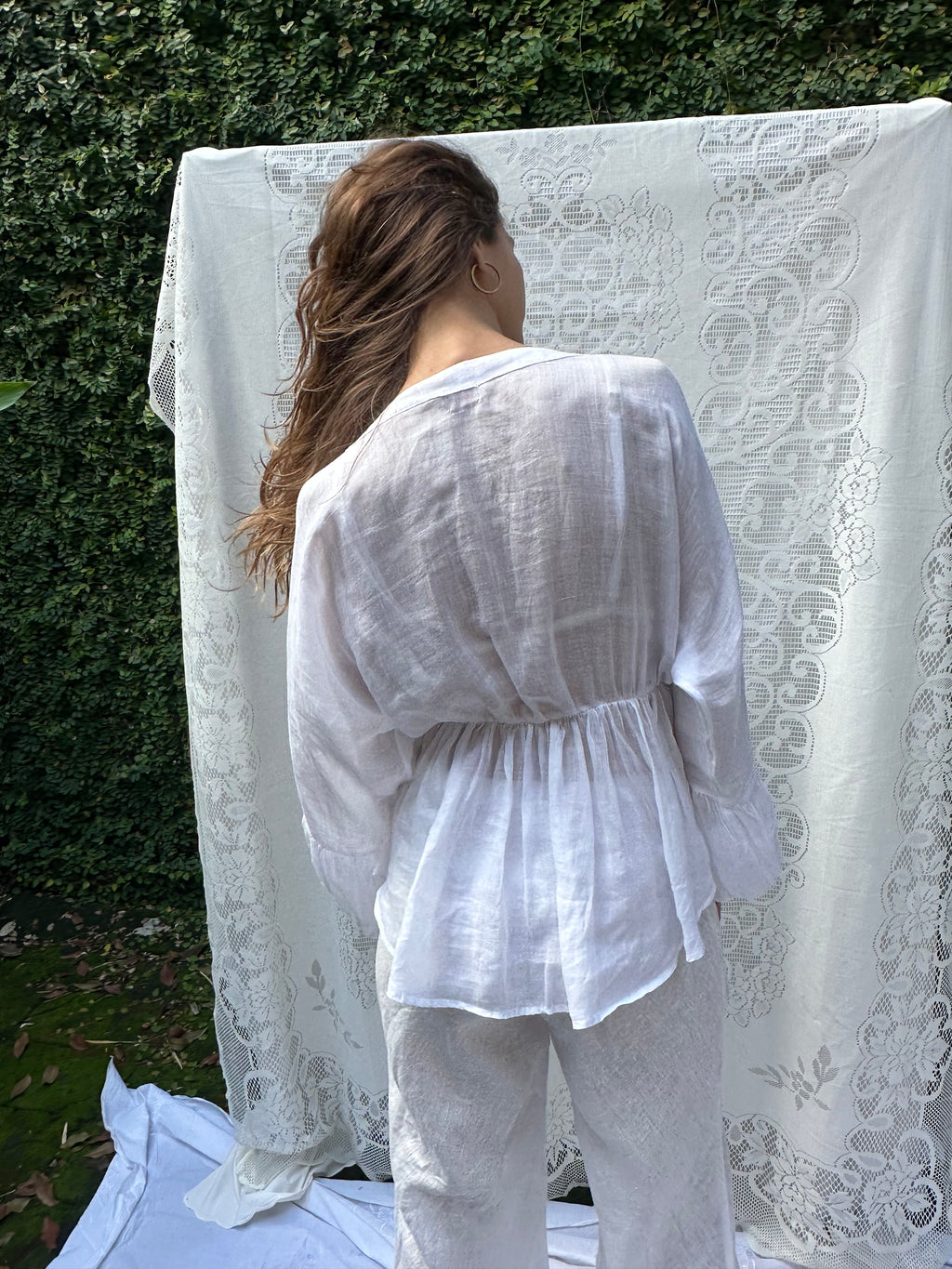 Jade Cotton Ramie Top