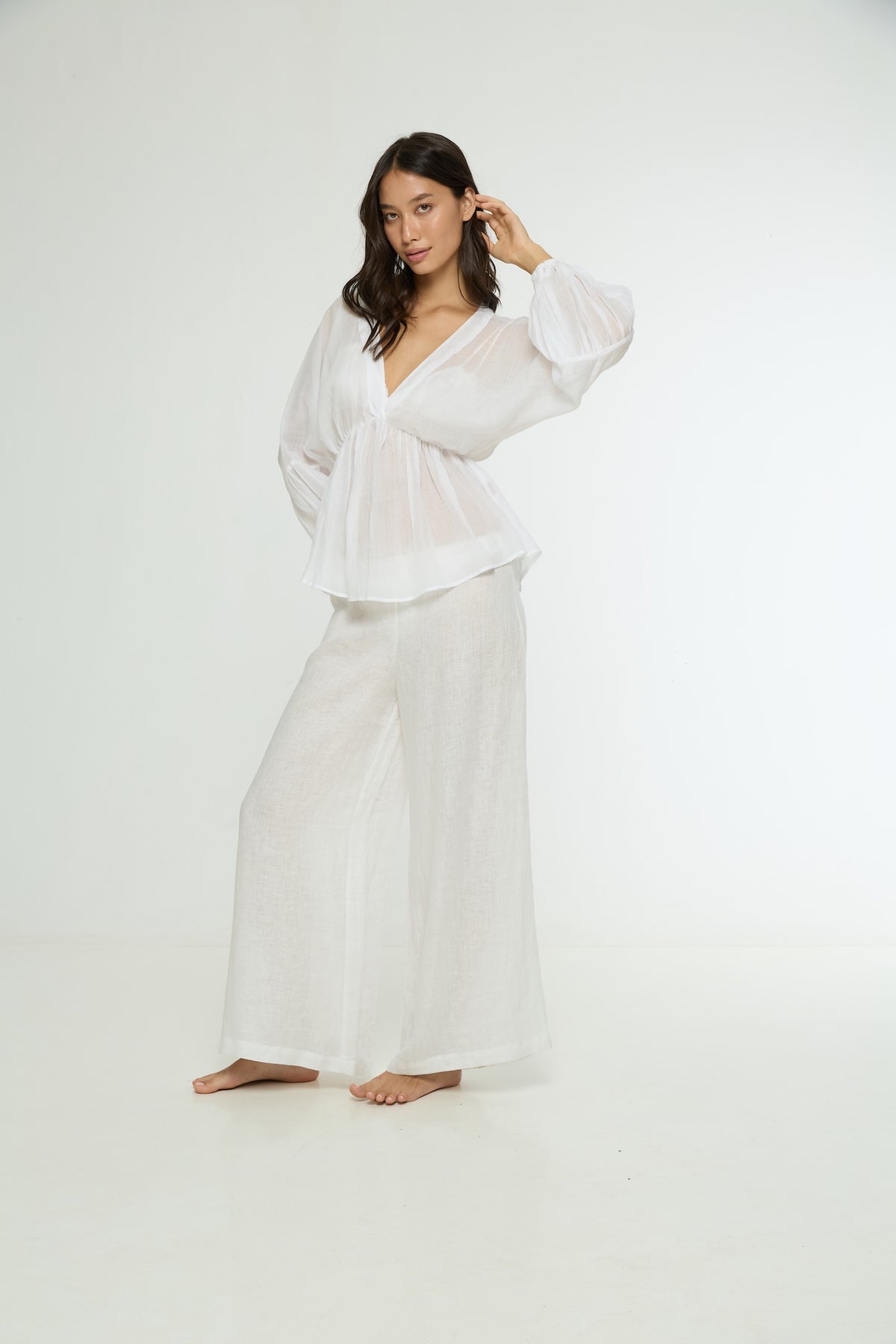 Jade Cotton Ramie Top