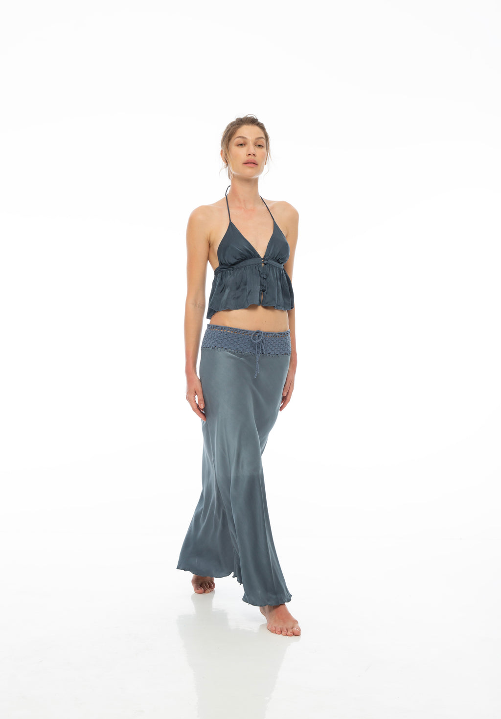 Claudia Bias Cut Silk Skirt