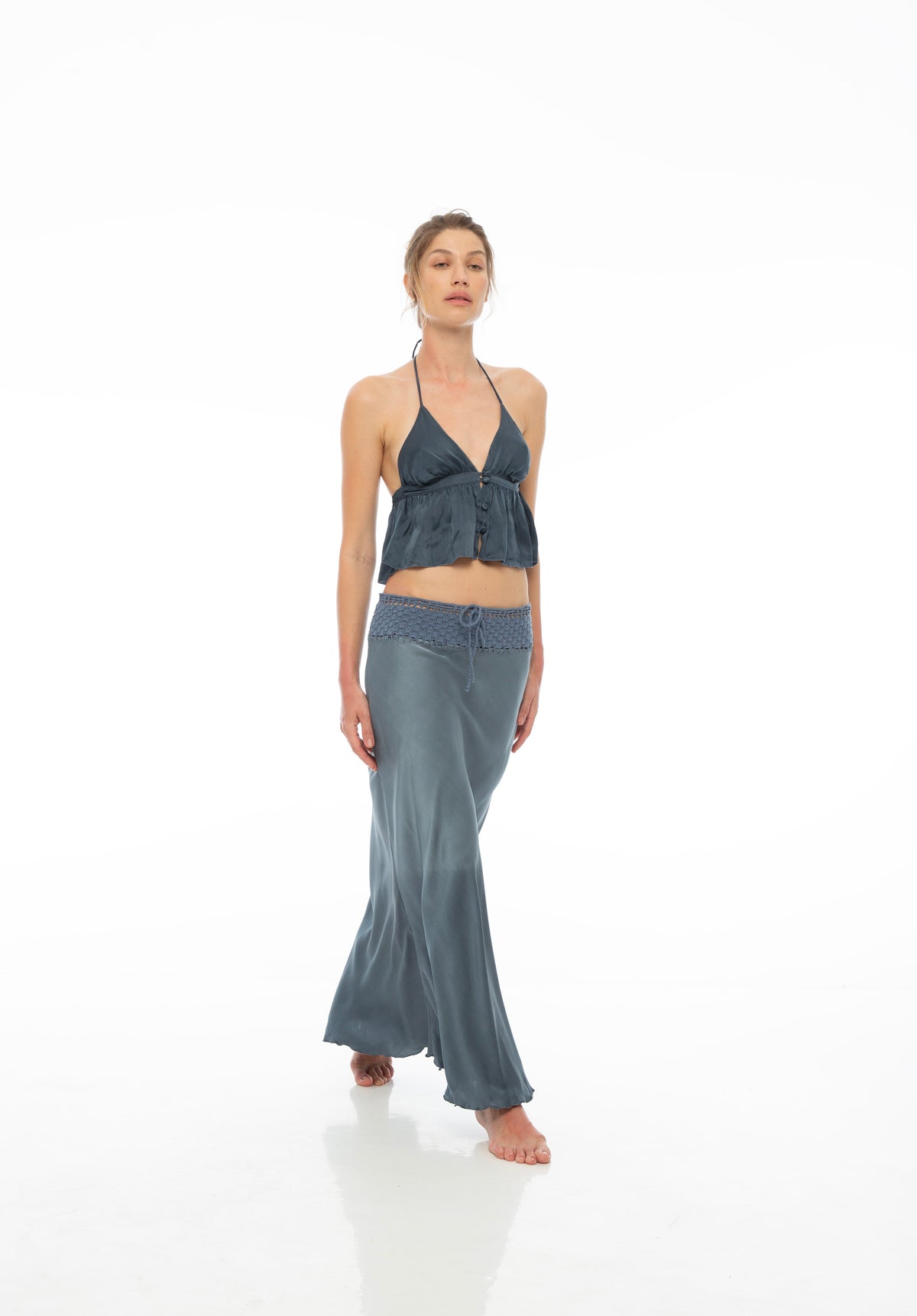 Claudia Bias Cut Silk Skirt