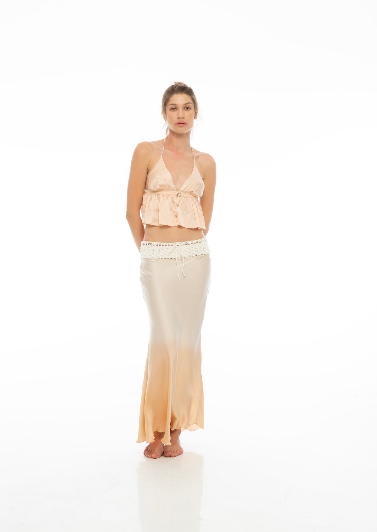 Claudia Bias Cut Silk Skirt