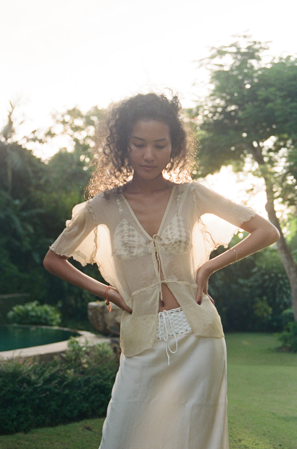 Claudia Bias Cut Silk Skirt