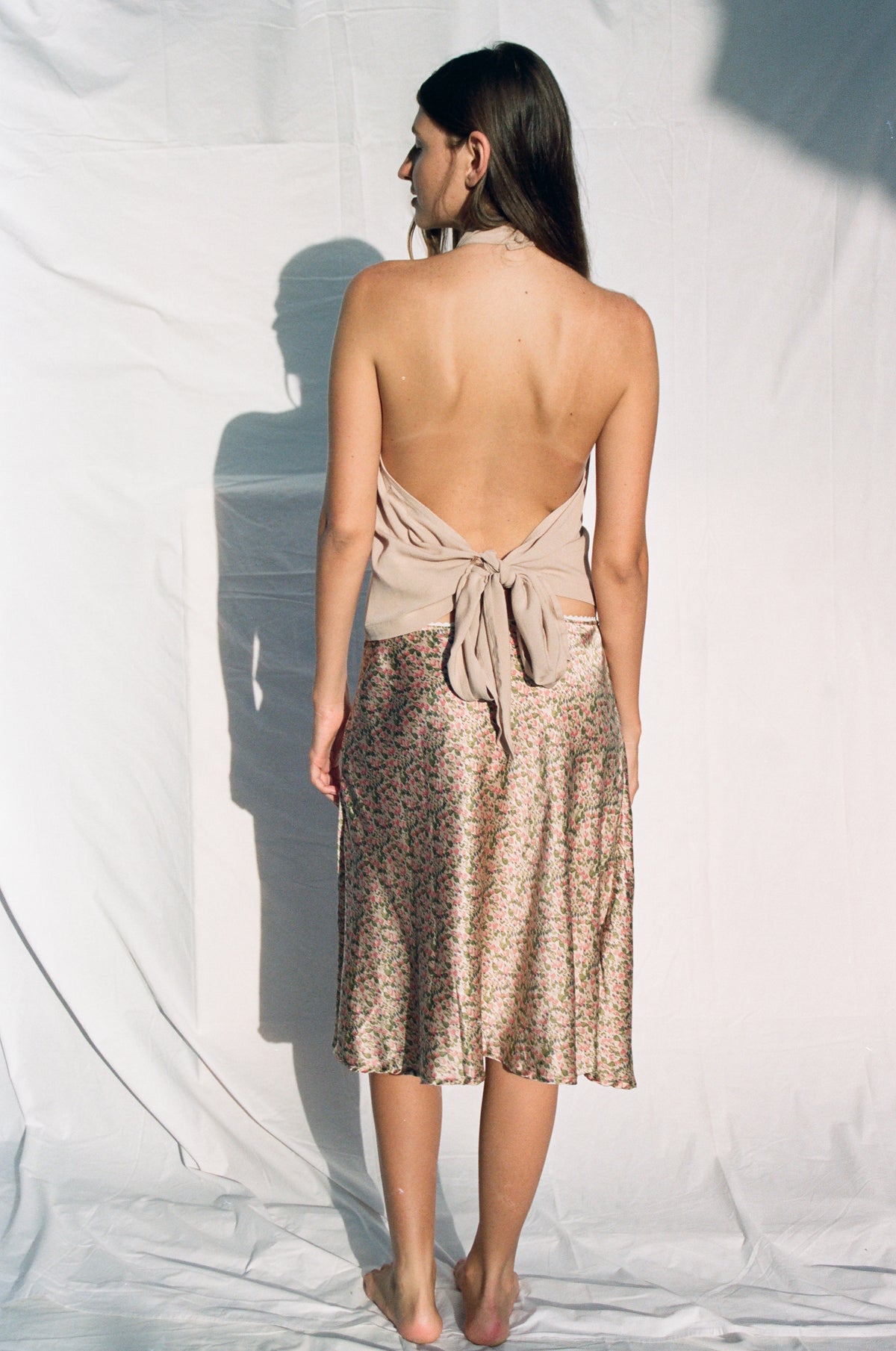 Flores De Jardim Bias Cut Mid Skirt