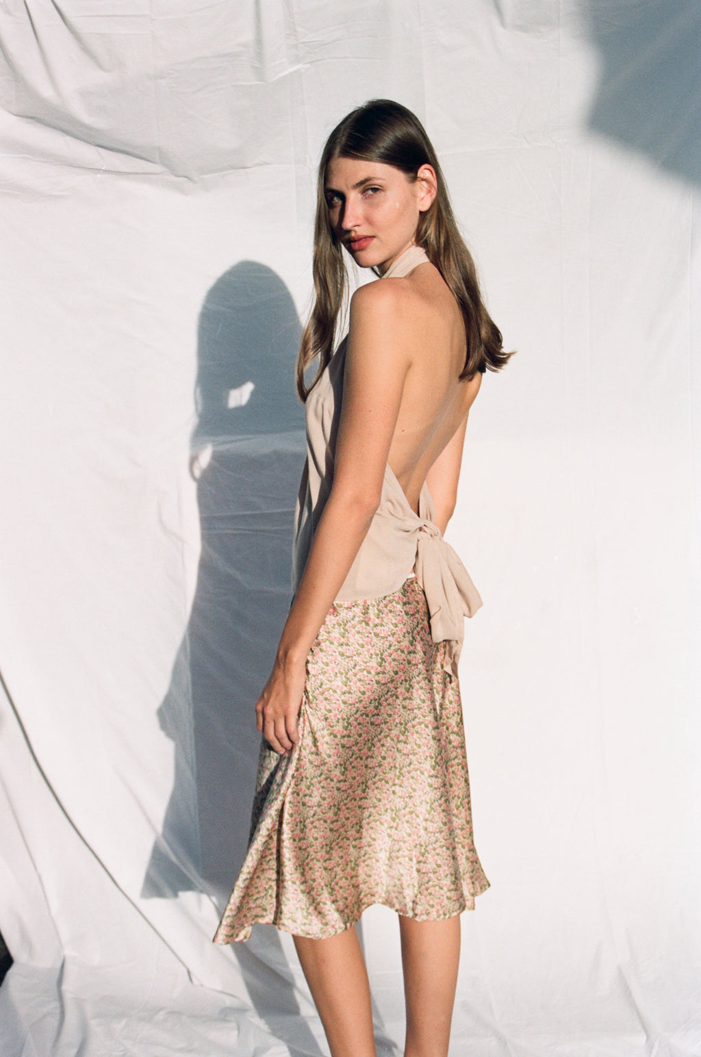 Flores De Jardim Bias Cut Mid Skirt