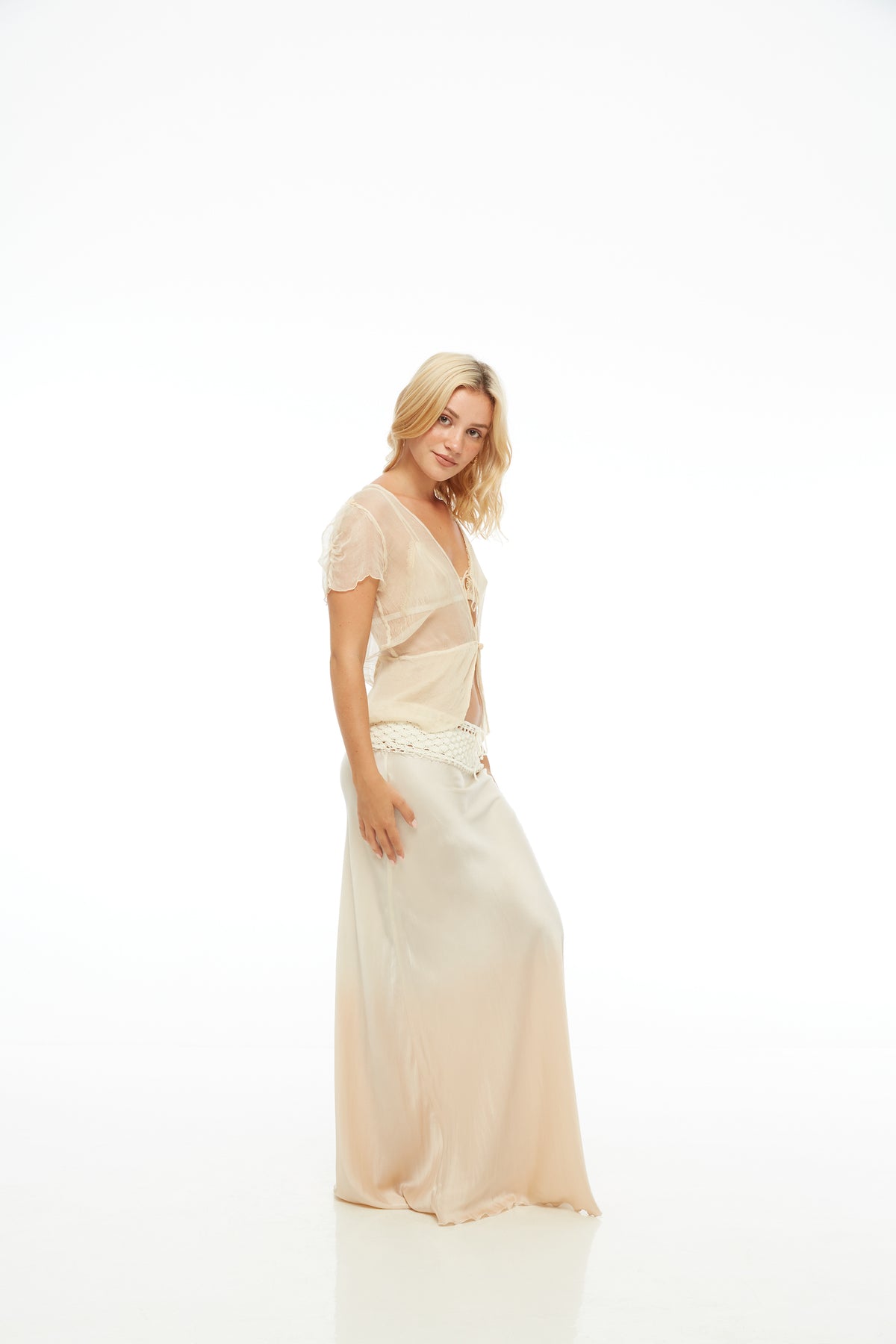 Claudia Bias Cut Silk Skirt