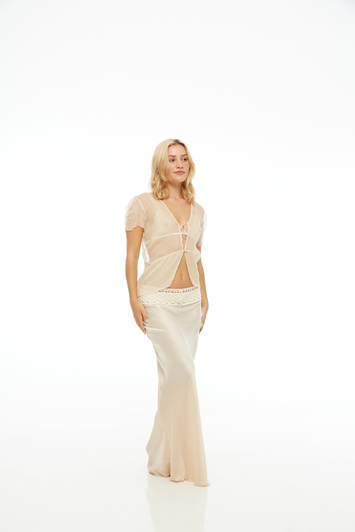 Claudia Bias Cut Silk Skirt