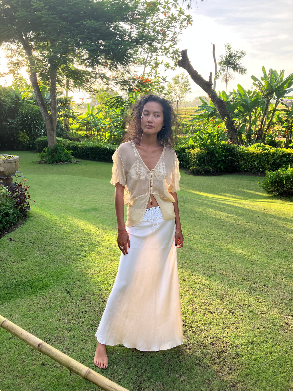 Claudia Bias Cut Silk Skirt
