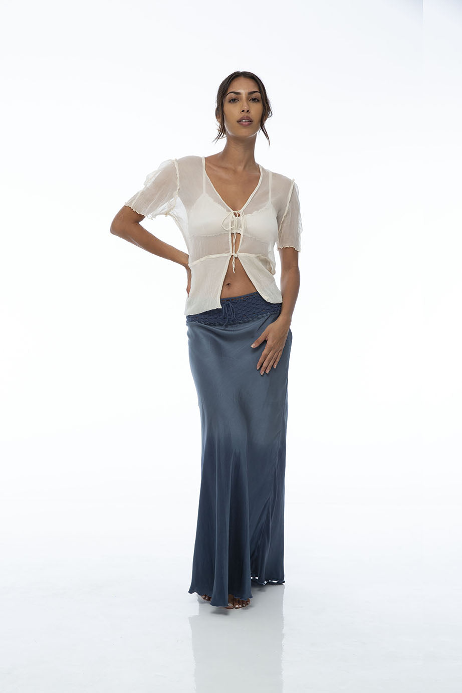 Claudia Bias Cut Silk Skirt