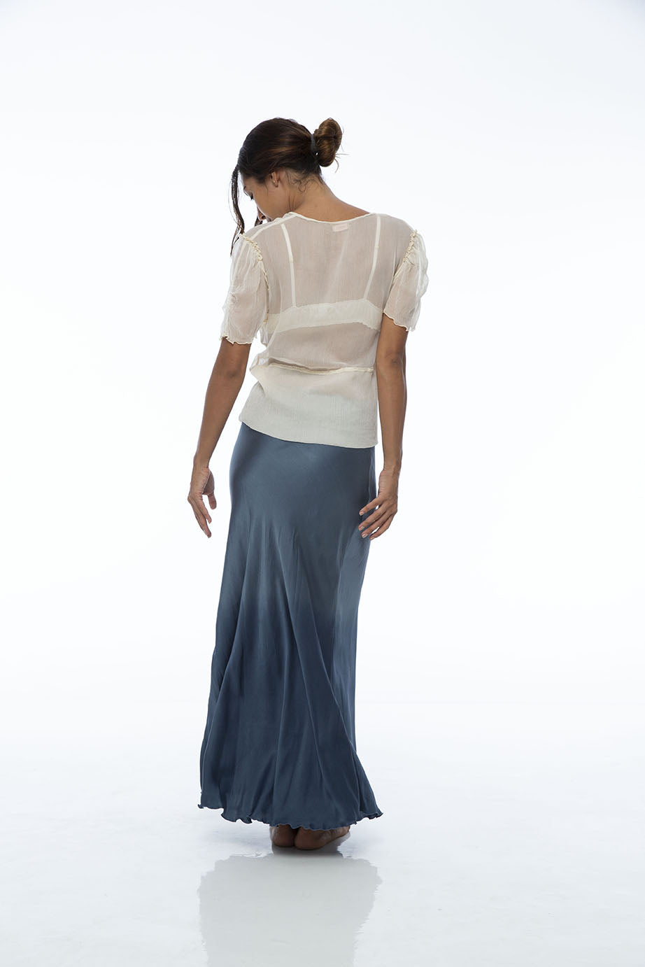 Claudia Bias Cut Silk Skirt